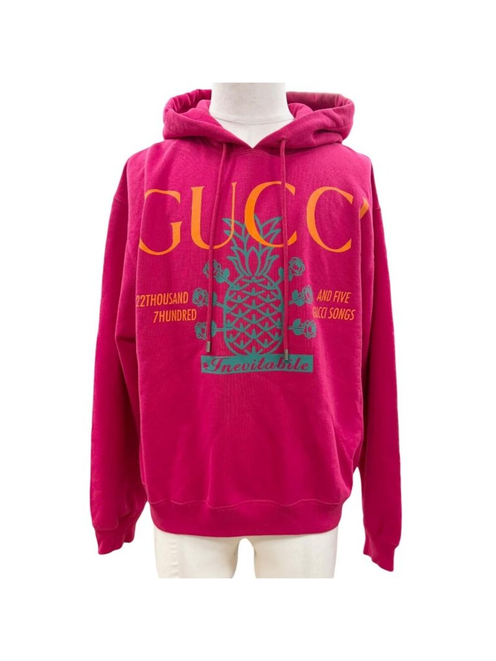 Gucci Cotton 100% Logo Print Pullover Hoodie Pink XS